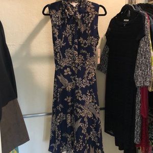 New! Navy print, fully lined, dress